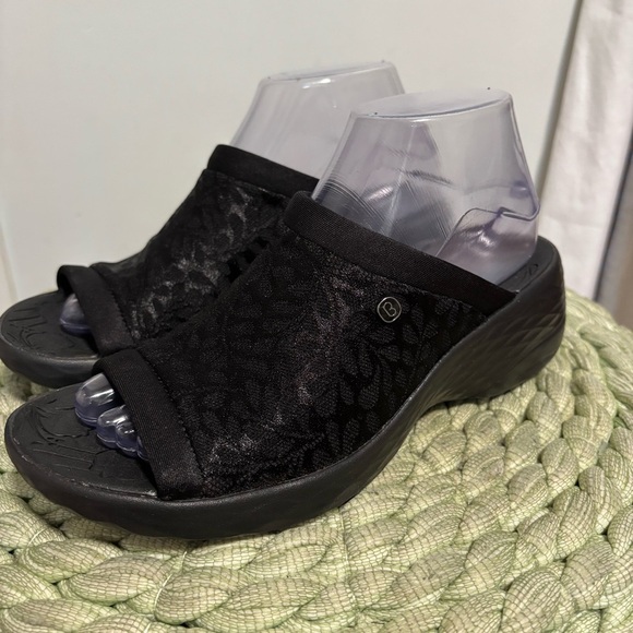 Bzees Black Jubilee Stretch Slide Comfort Arch Support Walking Sandals NWOB - Picture 2 of 12